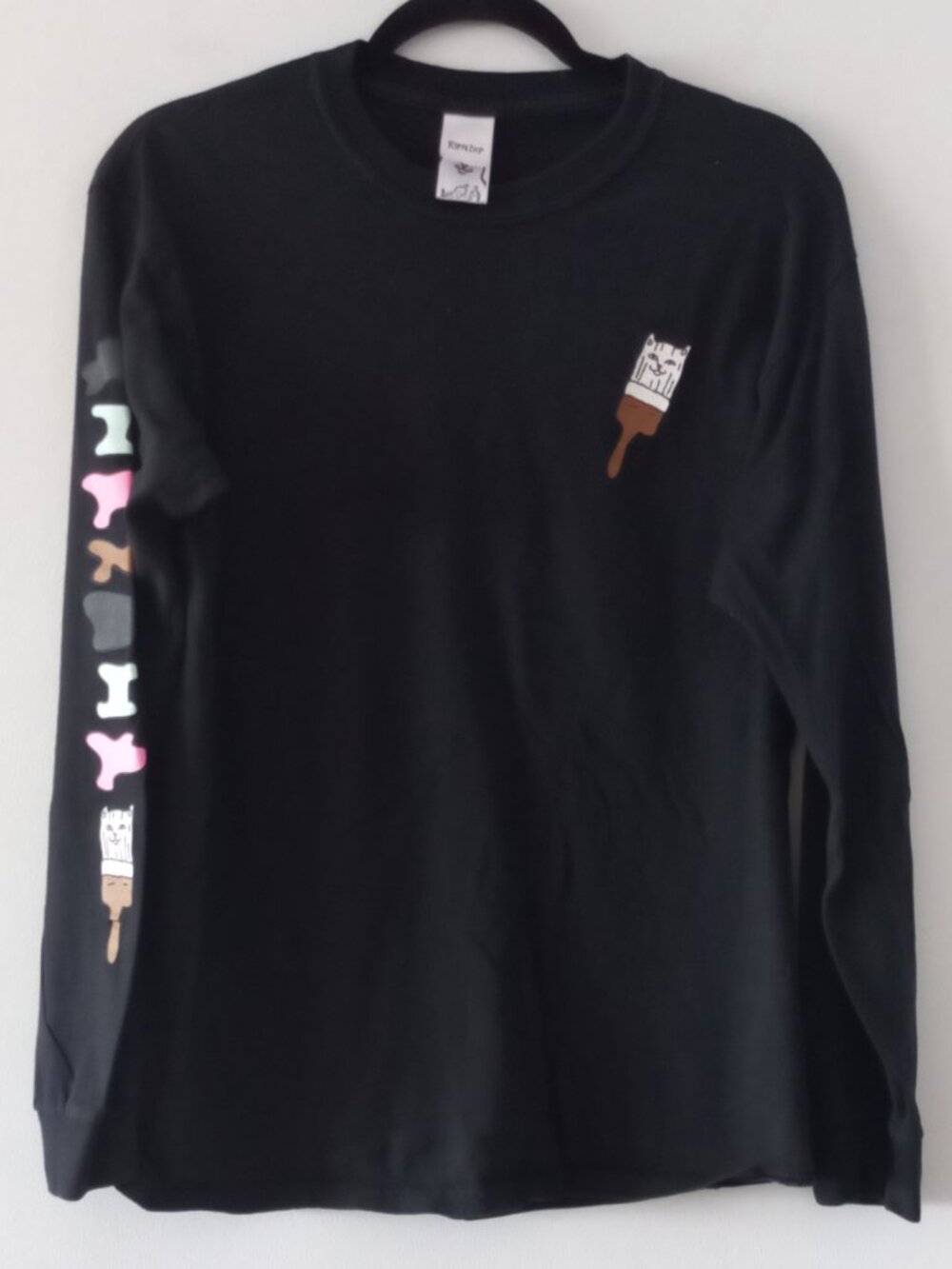 RIP N DIP Bob Ross graphic long sleeve crew neck t-shirt
